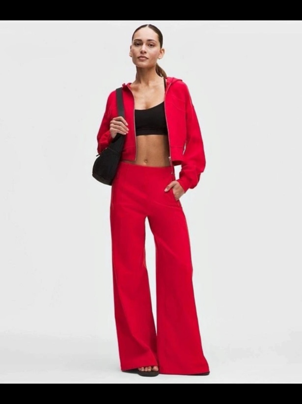🆕❤️❤️❤️❤️Lululemon Define High-Rise Wide-Leg Cinch Pant Oxford Red Pants